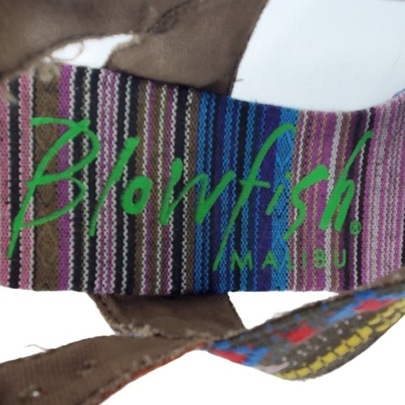 Blowfish Multi Color Canvas Bohemian Wedge Sandals - Picture 10 of 12